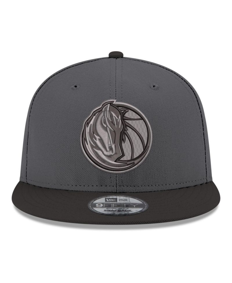 Men's Gray/Black Dallas Mavericks Logo 2-Tone 9FIFTY Snapback Hat