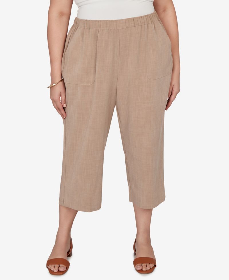 Plus Size Grand Bazaar Textured Pull-On Capri Pants