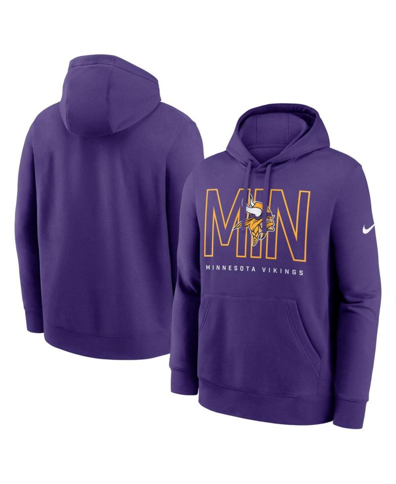 Men's Purple Minnesota Vikings Busted Play Club Fleece Pullover Hoodie