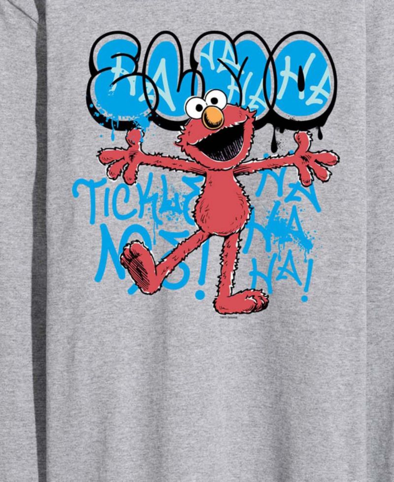 Men's Sesame Street Streetwear Elmo Long-Sleeve Graphic T-Shirt