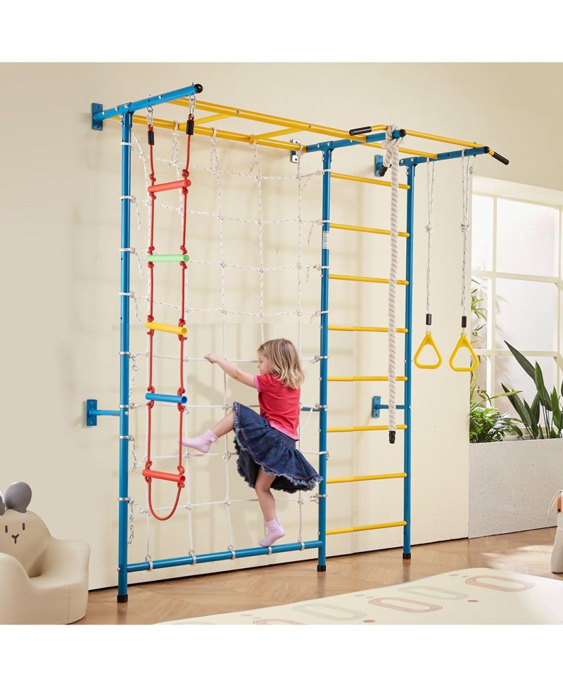 7-in-1 Indoor Wall-Mounted Jungle Gym