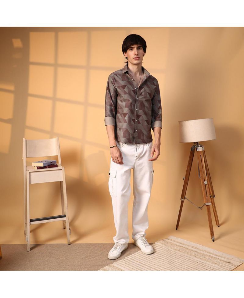 Men's Geometric Seersucker Shirt