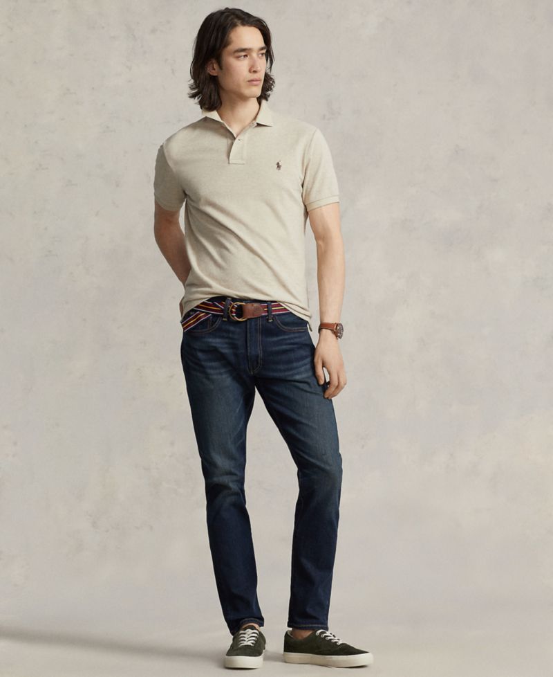 Men's Cotton Custom Slim Fit Mesh Polo Shirt