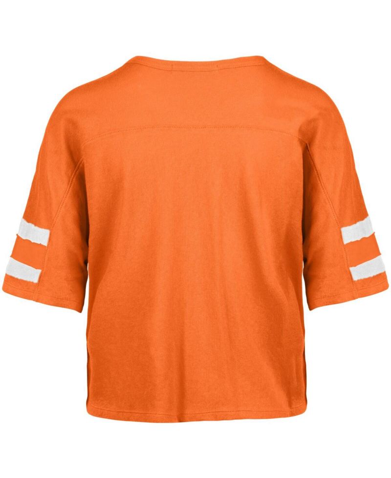 Women's Orange Cleveland Browns Premier Scout Cropped V-Neck T-Shirt