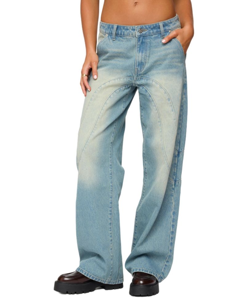 Women's Kiria Stitched Low Rise Baggy Jeans