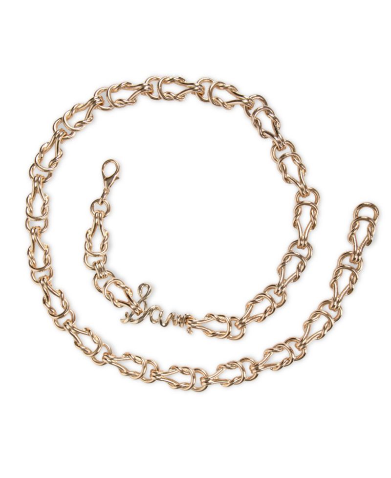 Women's Fully Adjustable Knotted Logo Chain Belt