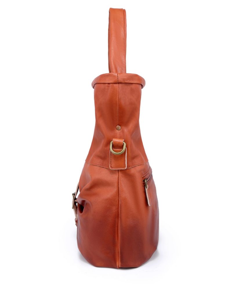 Sweet Lotus Leather Bucket Bag
