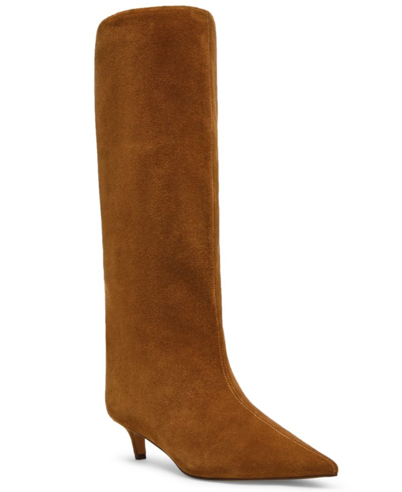 Women's Lychee Wide-Calf Kitten-Heel Stovepipe Knee-High Dress Boots