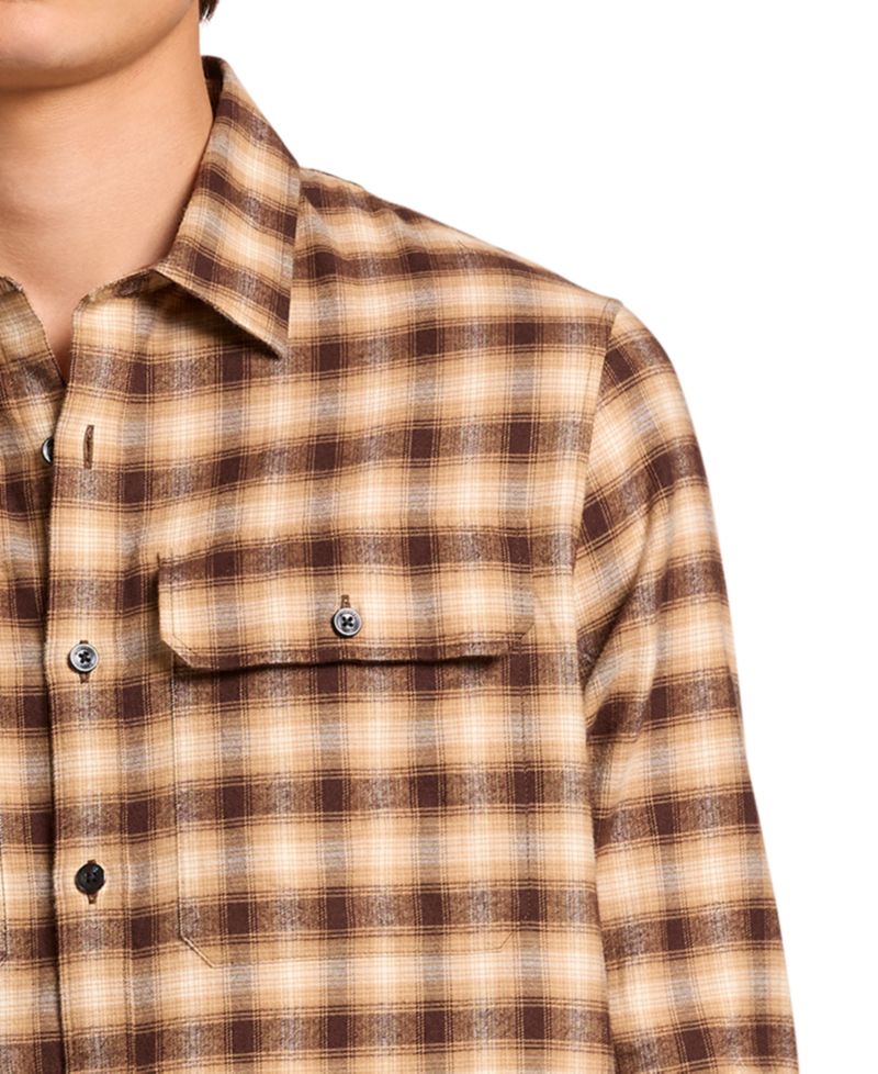 Men's Plaid Brushed Cotton-Twill Shirt