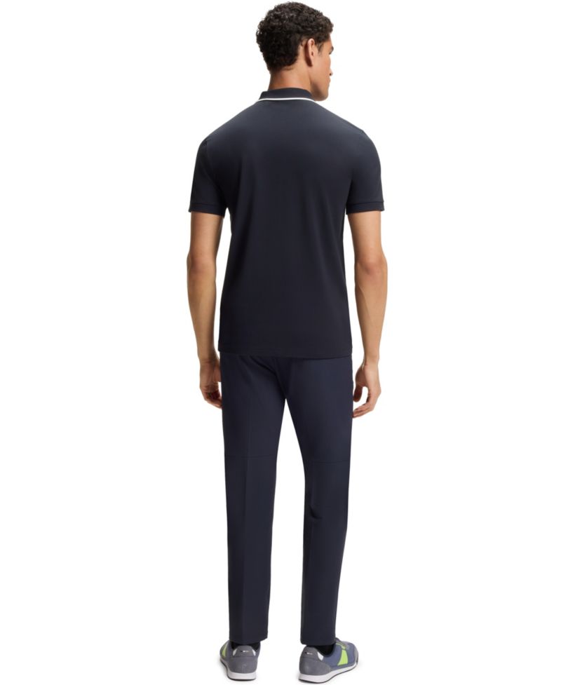 Men's Moisture-Wicking Stretch Cotton Slim-Fit Polo Shirt