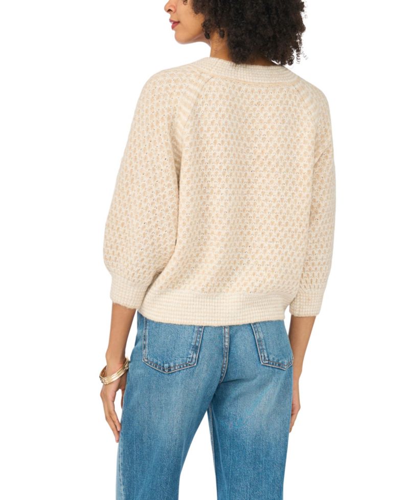 Women's Tuck Stitch Raglan Crewneck Sweater