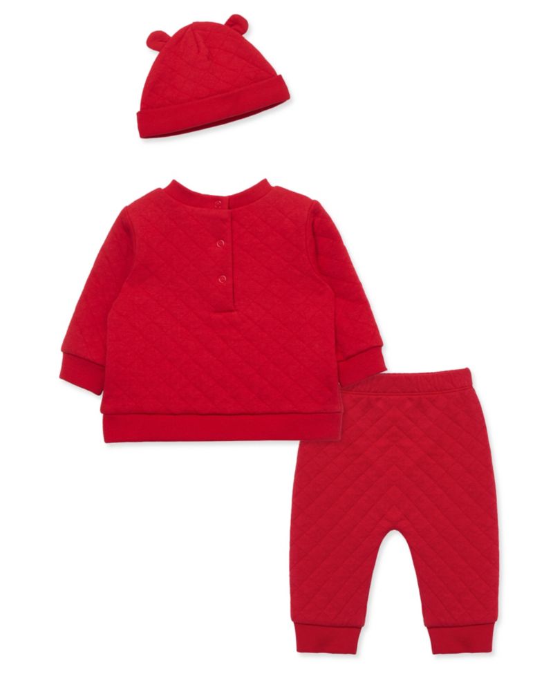 Baby Boys' Holiday Bear Graphic Top, Pants and Hat, 3-Piece Set