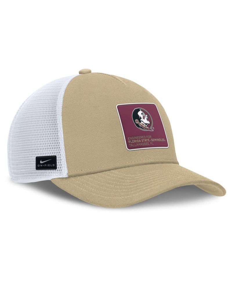 Men's Gold/White Florida State Seminoles 2025 On-Field Rise Engineered Trucker Adjustable Hat