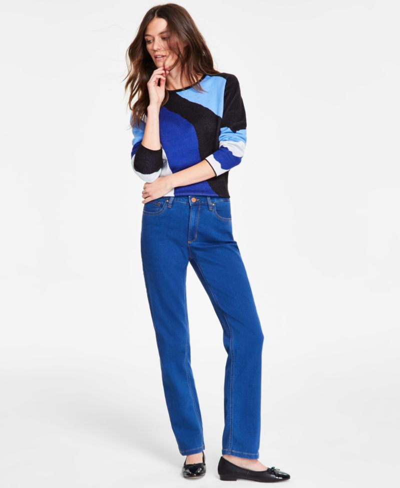 Women's Lexington Mid Rise Straight Leg Denim Jeans