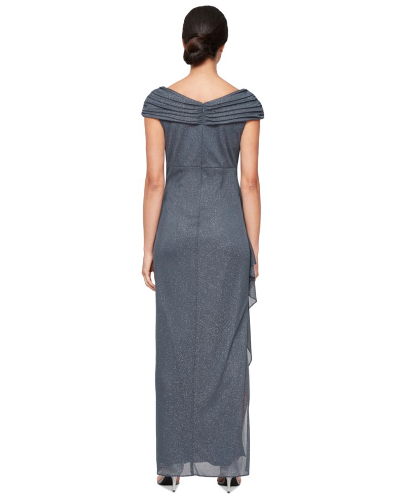 Petite Glittered Ruched Gown