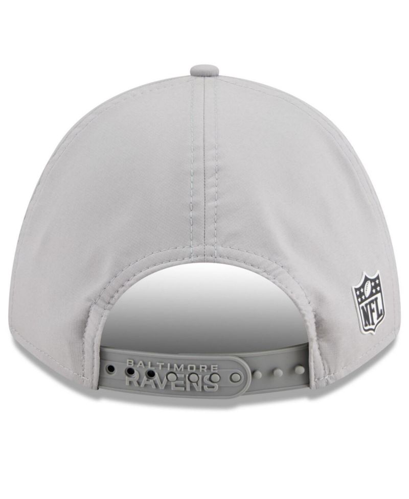 Men's Gray Baltimore Ravens 2025 Sideline M-Crown 9FORTY Adjustable Hat