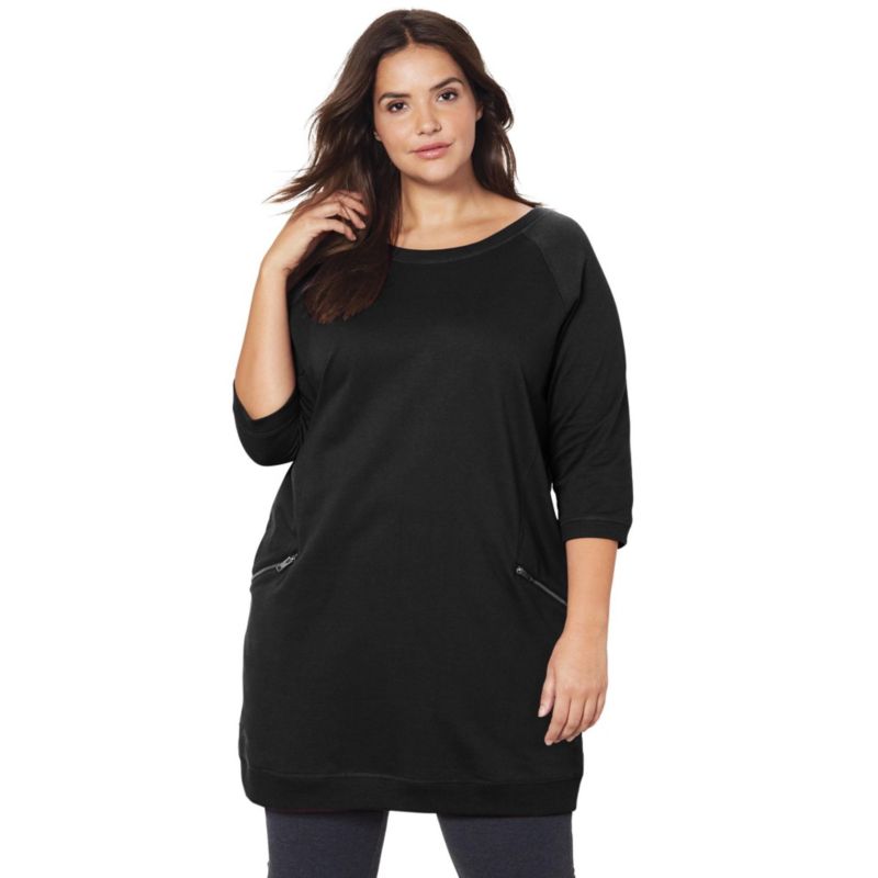 Women's French Terry Zip Pocket Tunic