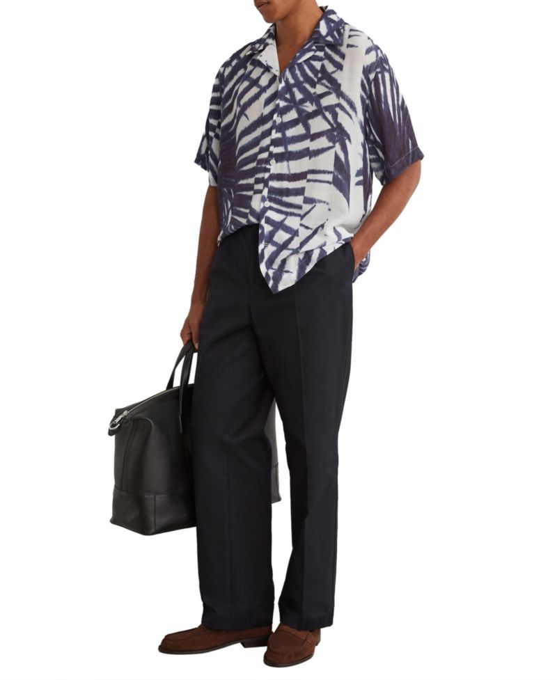 Men's Shindora Pliss&eacute; Cuban-Collar Short-Sleeve Shirt