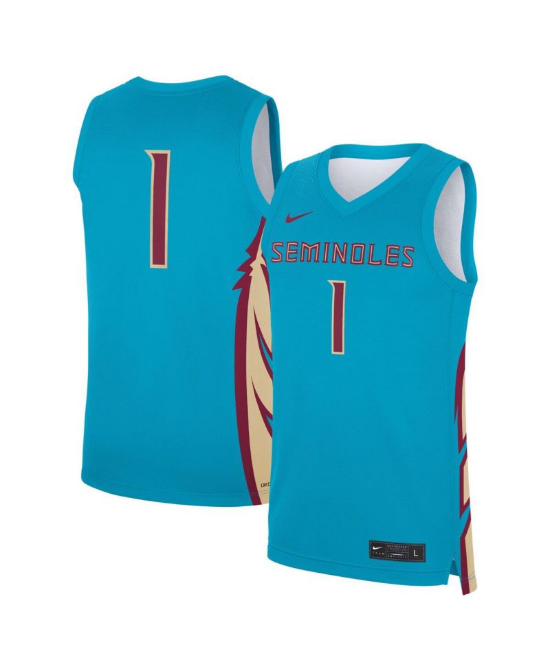 Men's 1 Turquoise Florida State Seminoles Alternate Replica Jersey