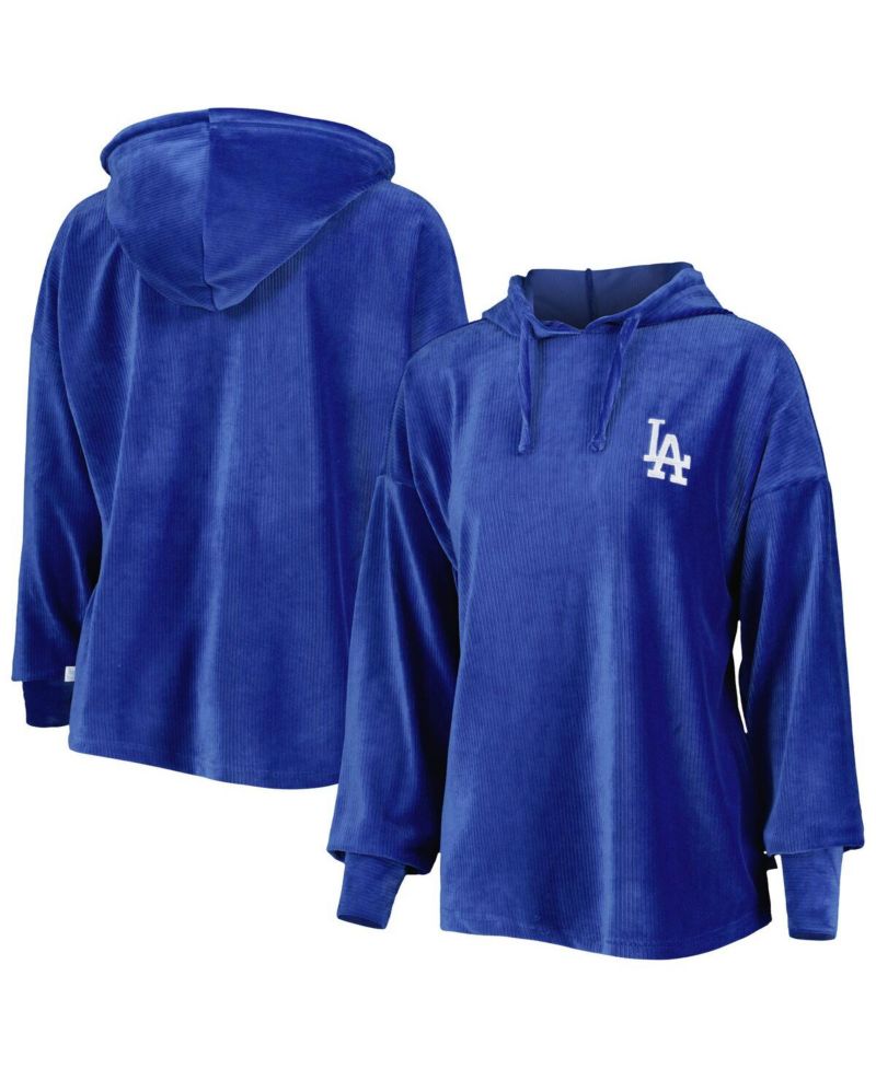 Women's Royal Los Angeles Dodgers End Line Pullover Hoodie