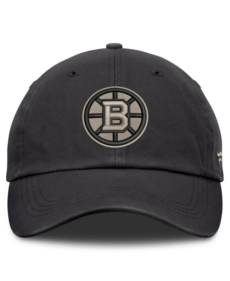 Men's Charcoal Boston Bruins Road Phantom Washed Adjustable Hat