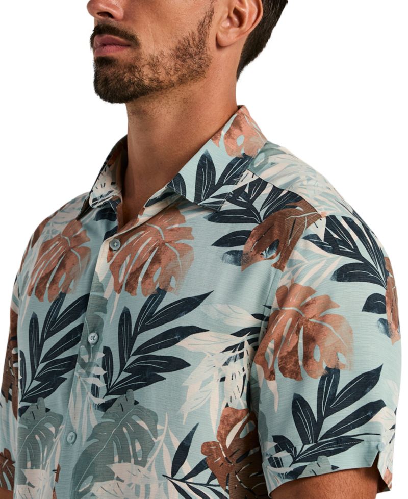 Men's Tropical Print Button-Down Shirt