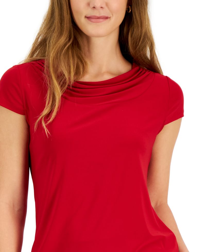 Petite Cowl-Neck Top