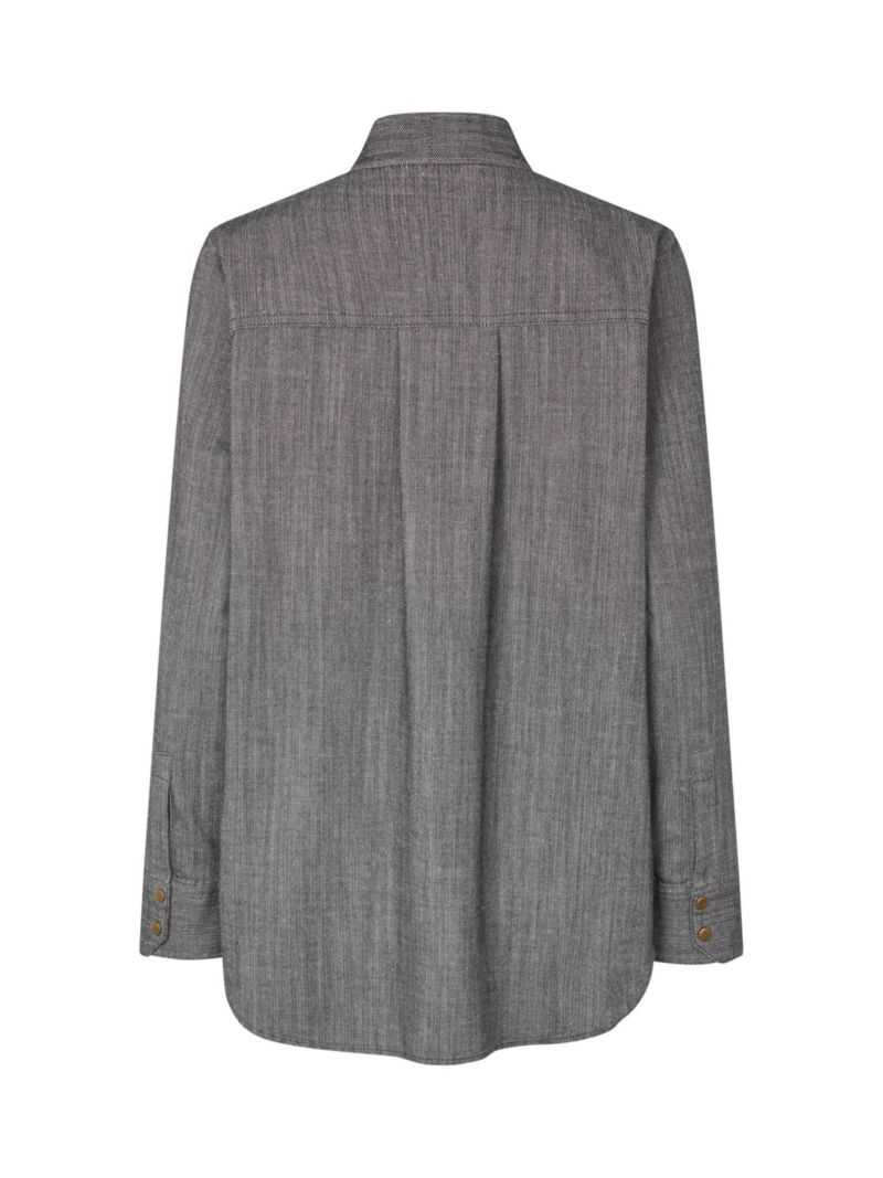 Women's Long Sleeve Neck Tie Shirt