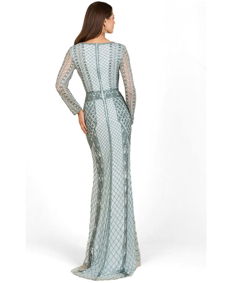 Women's Long Sleeve Beaded Dress