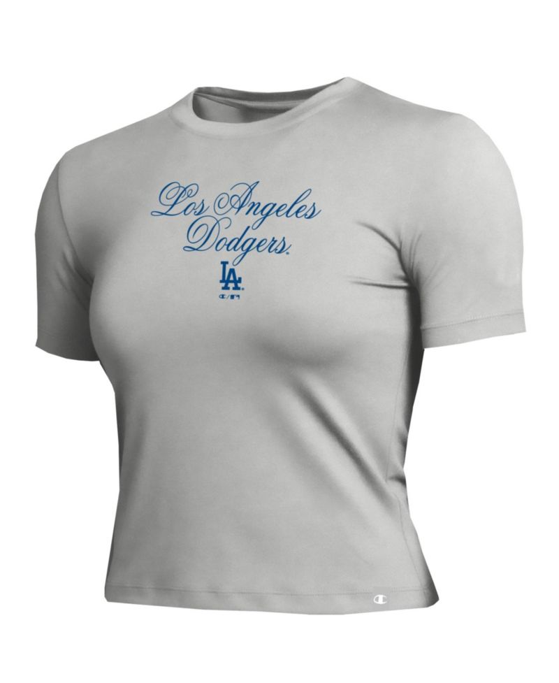 Women's Los Angeles Dodgers Cropped Fitted Graphic T-Shirt