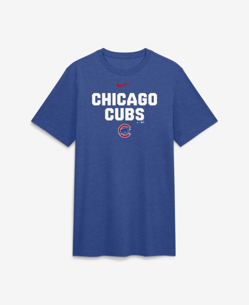 Men's Heather Royal Chicago Cubs Stacked Tri-Blend T-Shirt