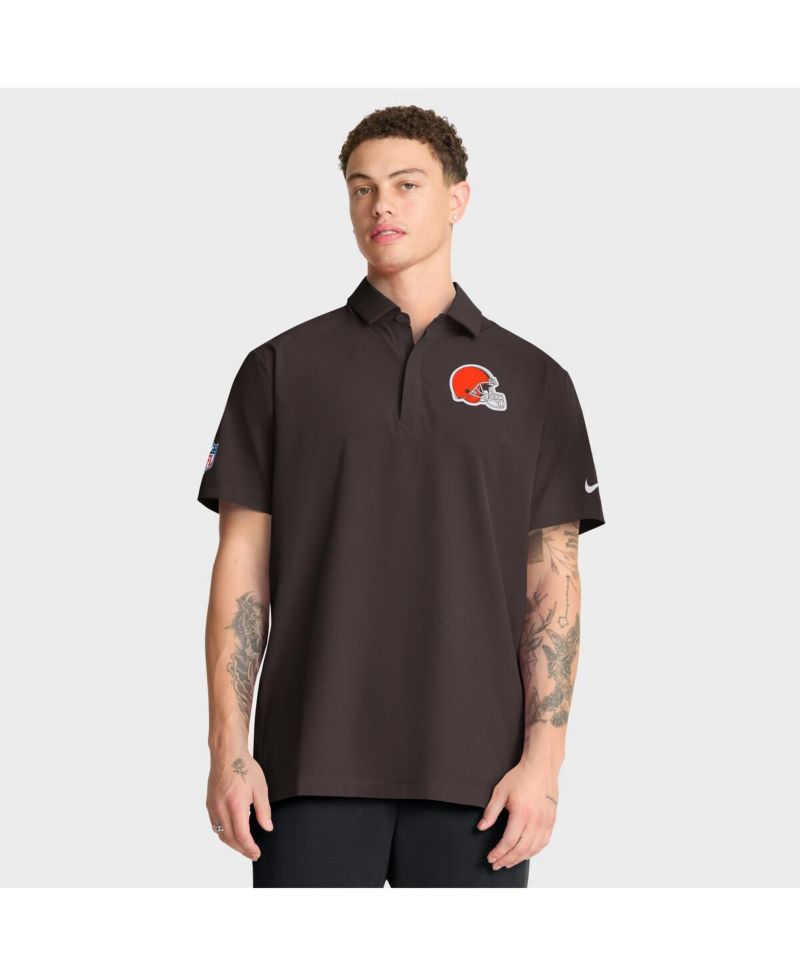 Men's Brown Cleveland Browns Sideline Woven Dri-FIT Polo Shirt