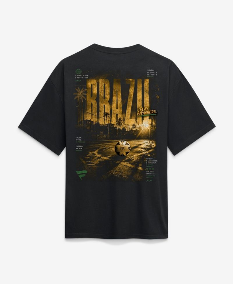 Men's Black Brazil Streets Of The World Heavyweight T-Shirt
