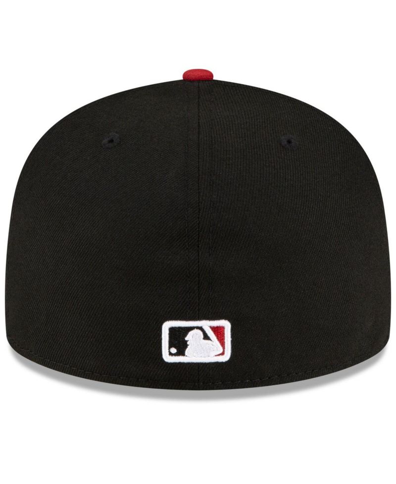 Men's Black, Red Arizona Diamondbacks Road Authentic Collection On-Field 59FIFTY Fitted Hat