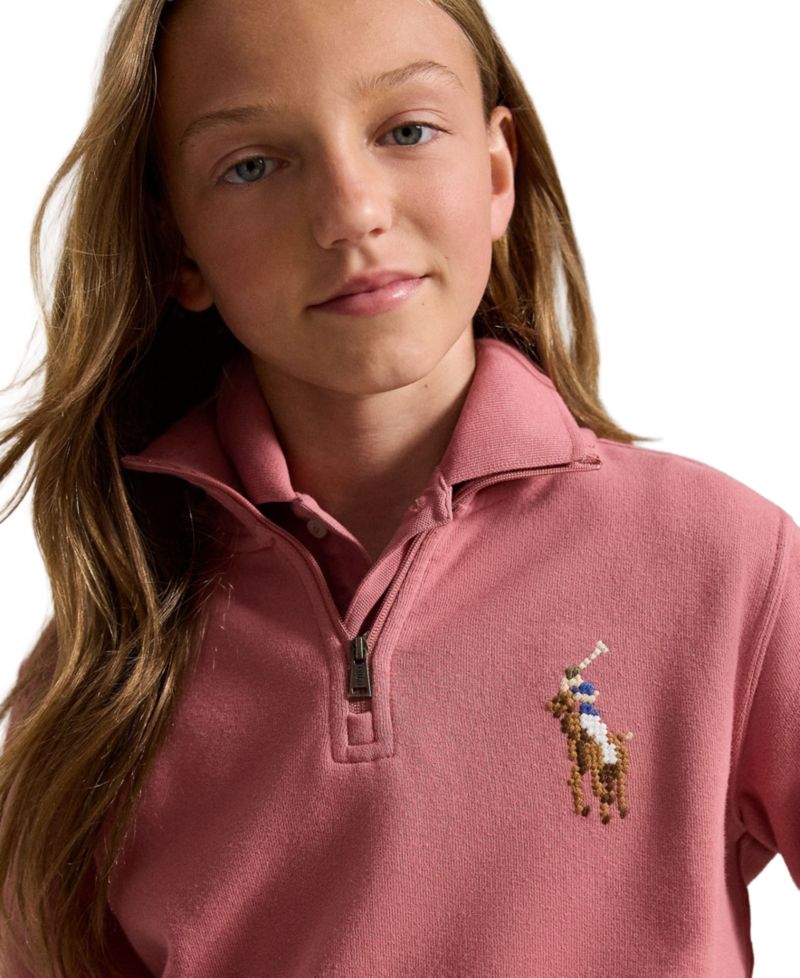 Girls' 7-16 Quarter-Zip Long-Sleeve Sweatshirt