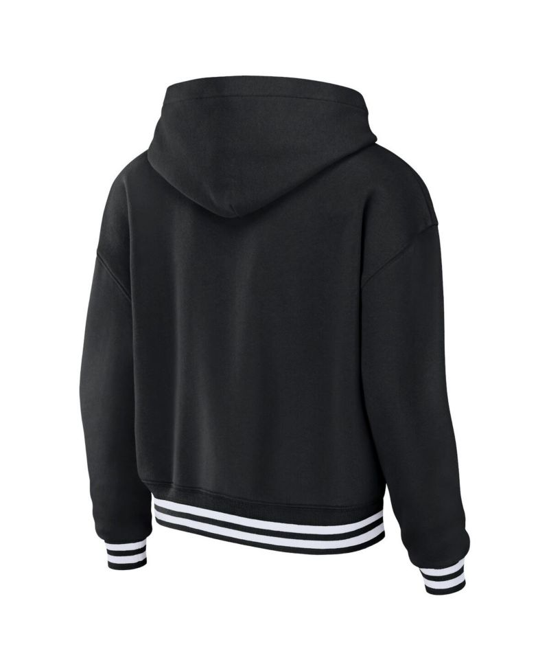 Women's Black Miami Dolphins Lace-Up Pullover Hoodie