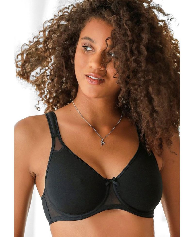 Women's Cotton 2-Pack Sheer Accent Underwire Padded T-Shirt Bra