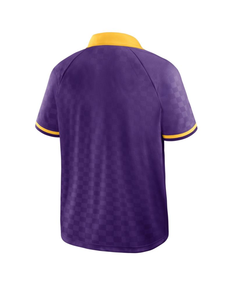 Men's Purple/Gold Minnesota Vikings Homerun Raglan V-Neck Polo Shirt