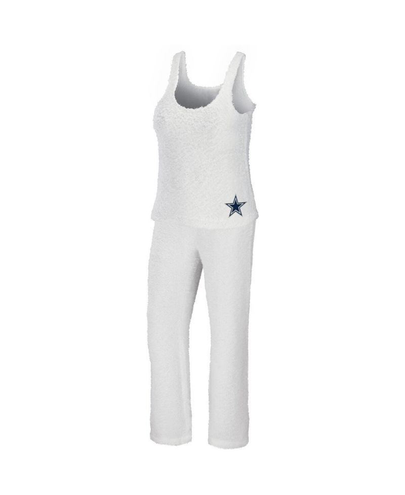 Women's Cream Dallas Cowboys Plus Size Cozy Scoop Neck Tank Top and Pants Set