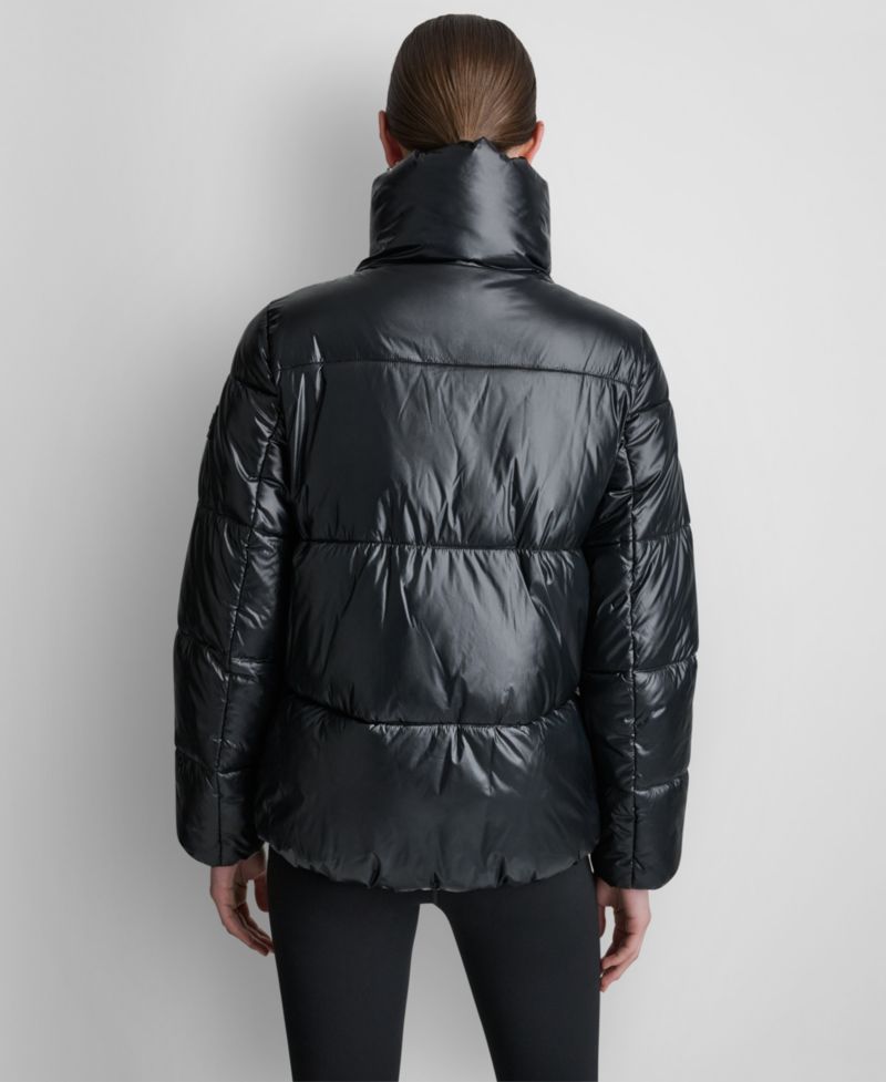 Women's Water-Resistant Quilted Puffer Jacket with Oversized Collar
