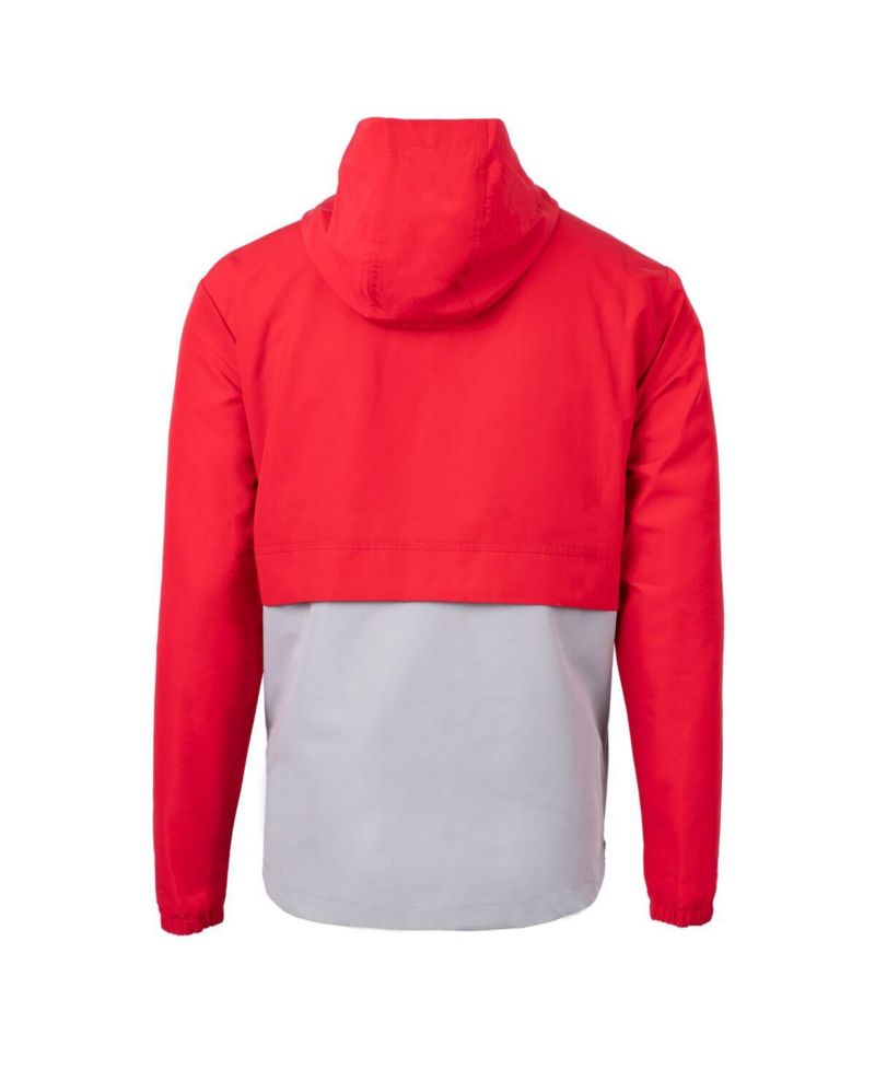 Men's Red/Gray Cincinnati Reds Charter Eco Half-Zip Anorak Jacket