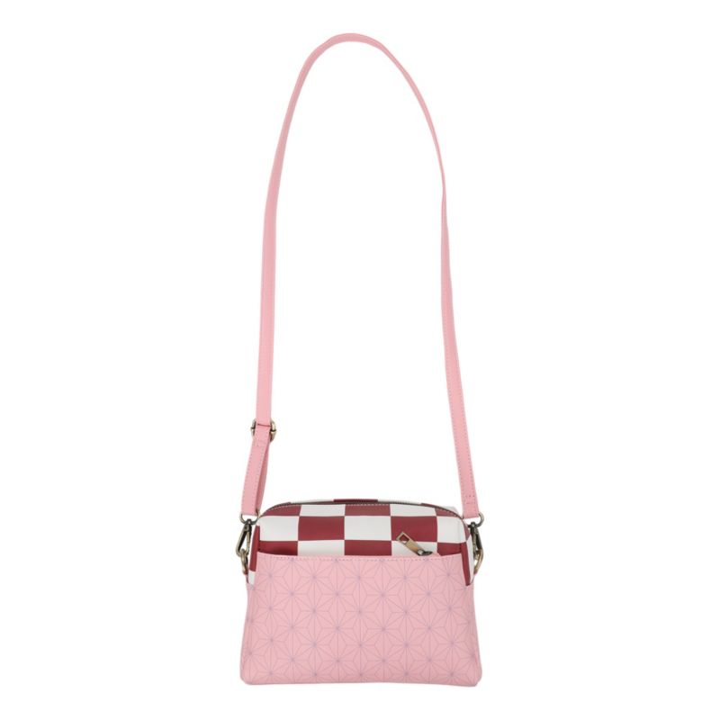 Nezuko Metal Badge Women's Pink Crossbody Handbag