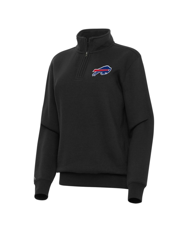Women's Black Buffalo Bills Victory Quarter-Zip Top