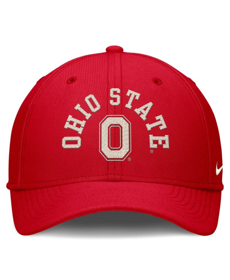 Men's Scarlet Ohio State Buckeyes Campus Prep Chained Arched Swooshflex Flex Hat