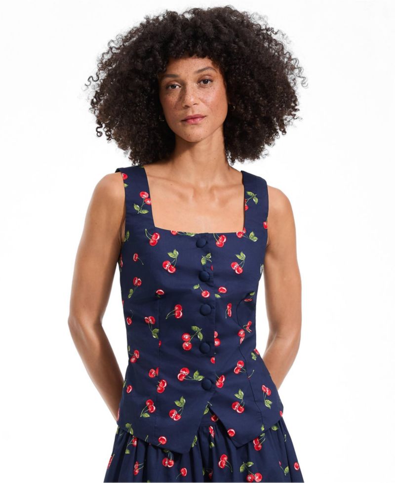 Women's Poplin Square Neck Vest