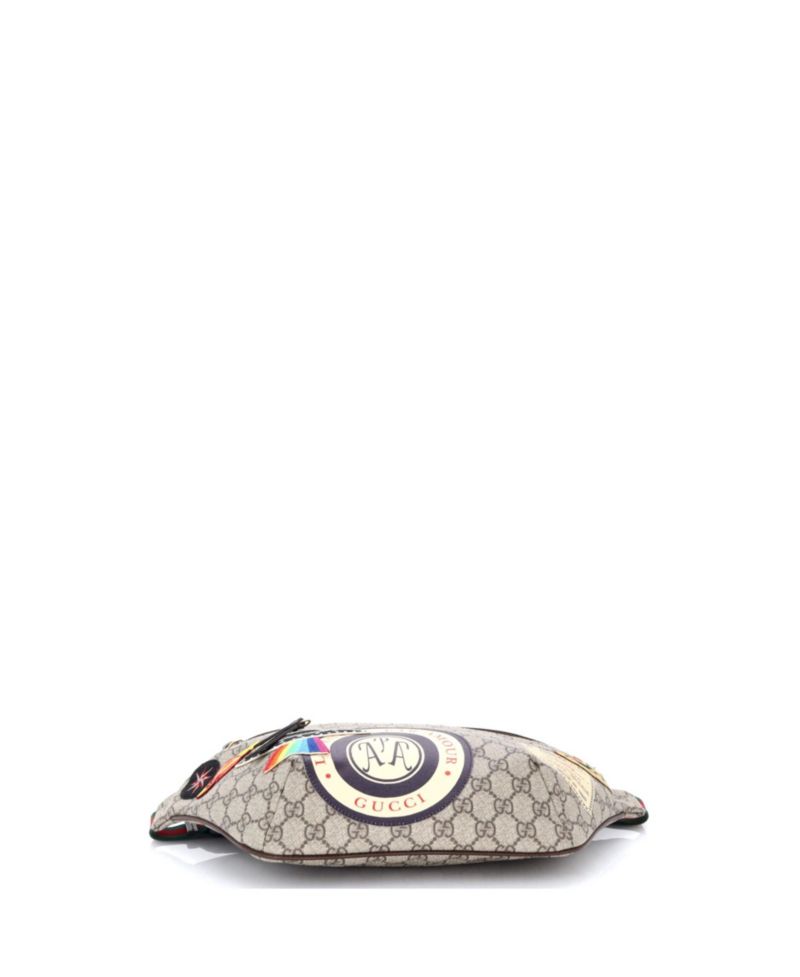 Courrier Zip Belt Bag GG Coated Canvas with Applique