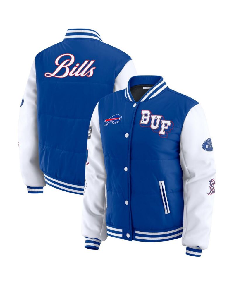 Women's Royal Buffalo Bills Varsity Full-Snap Puffer Jacket