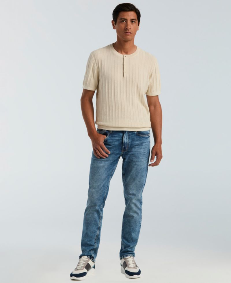 Men's Cotton Stripe Crewneck Sweater