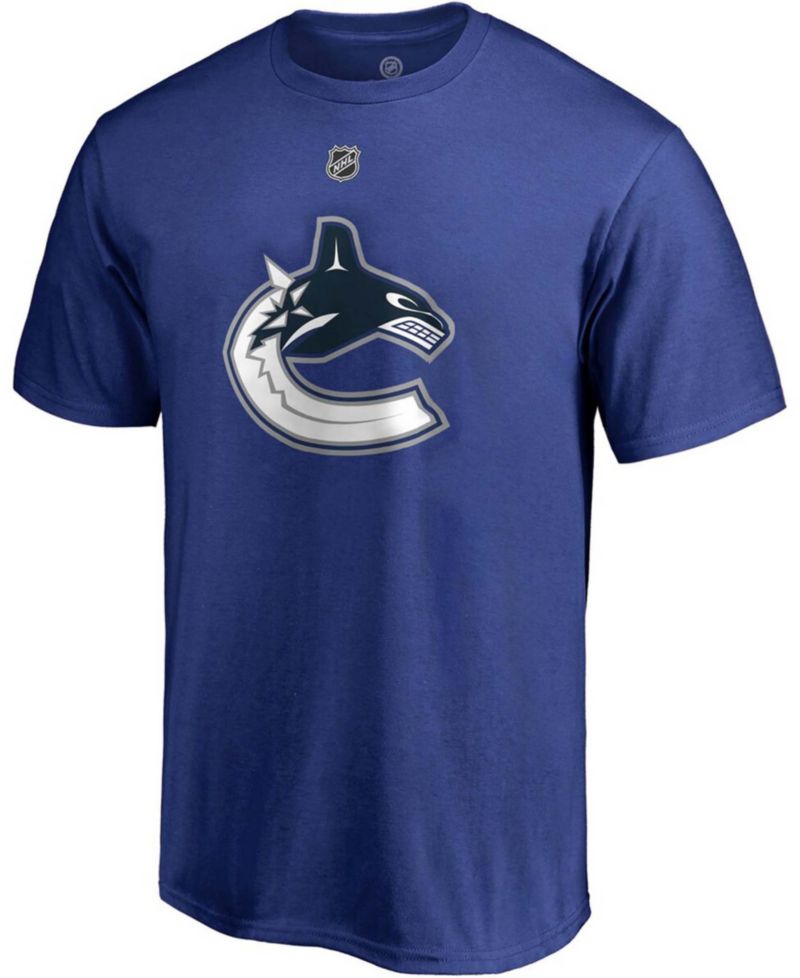 Men's Elias Pettersson Blue Vancouver Canucks Team Authentic Stack Name and Number T-shirt