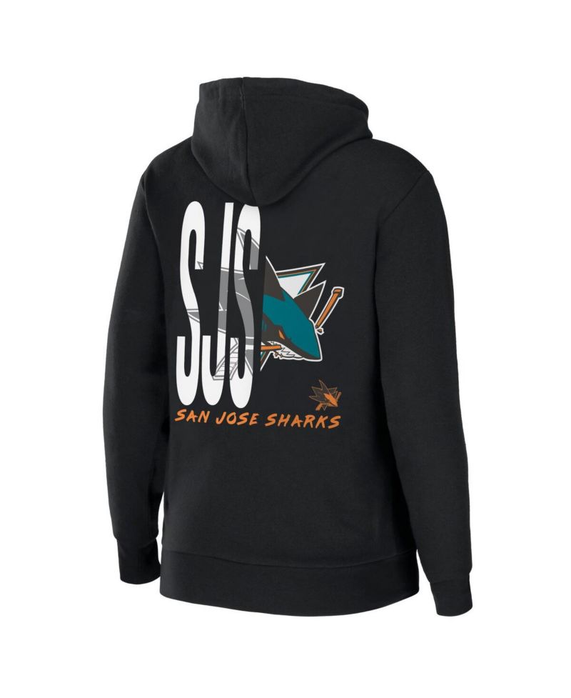 Women's Black San Jose Sharks Sponge Fleece Full-Zip Hoodie